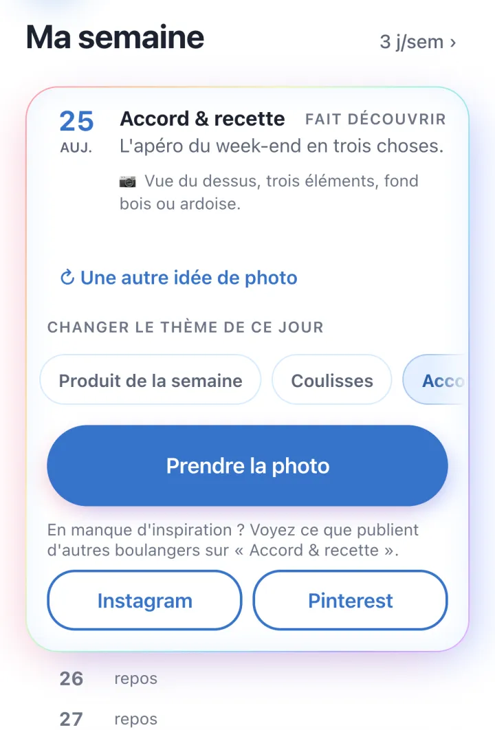 La semaine dans Mon Petit CM : une idée de photo par jour, avec son intention et un conseil de cadrage.